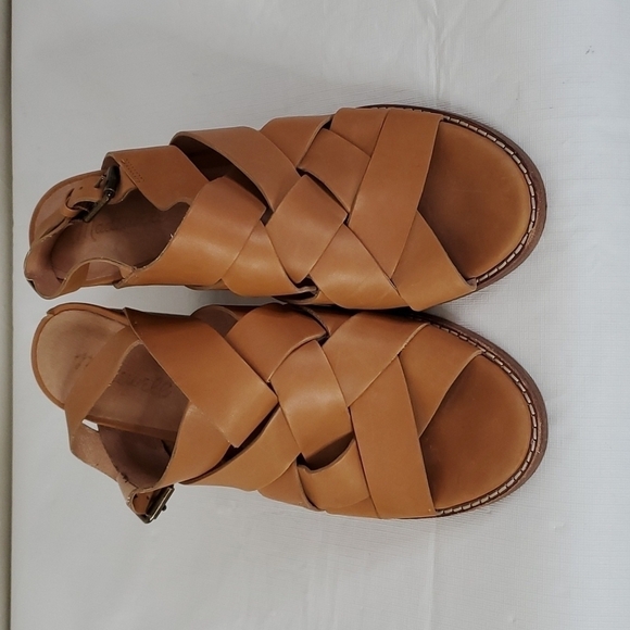 MADEWELL The Cindy Tan‎ Leather Sandal Heels Size 9 - Picture 8 of 12